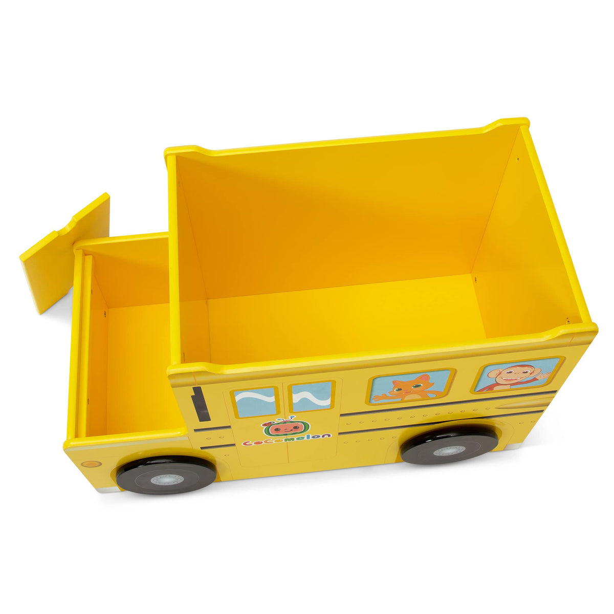 Delta Children CoComelon toy box with safety rounded edges