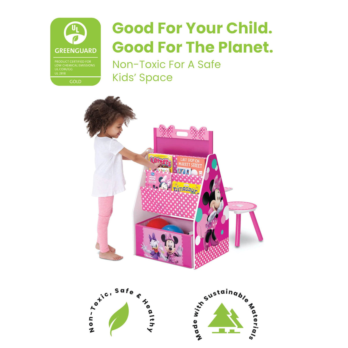 Delta Children deluxe art table with included stool for comfortable craft sessions.