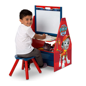 Bright PAW Patrol table in use for crafting and learning.
