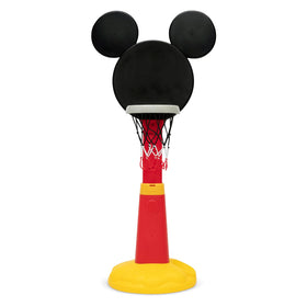 Vibrant red and black colors evoke Mickey Mouse energy
