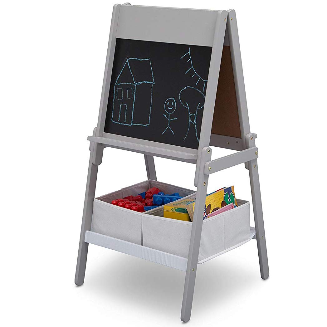 Delta Children MySize easel grey finish coordinates with modern kid spaces.
