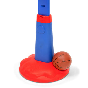 Delta Children Spidey hoop and setup for family pick-up games