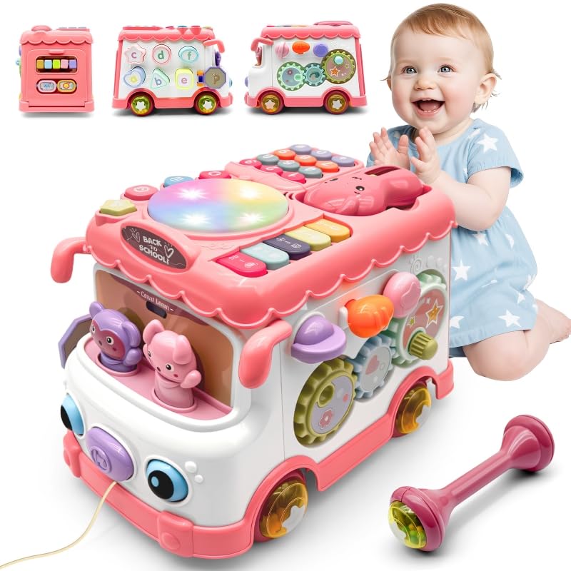 DELUTIQUE Compact Bus Toy design fits car trips and travel