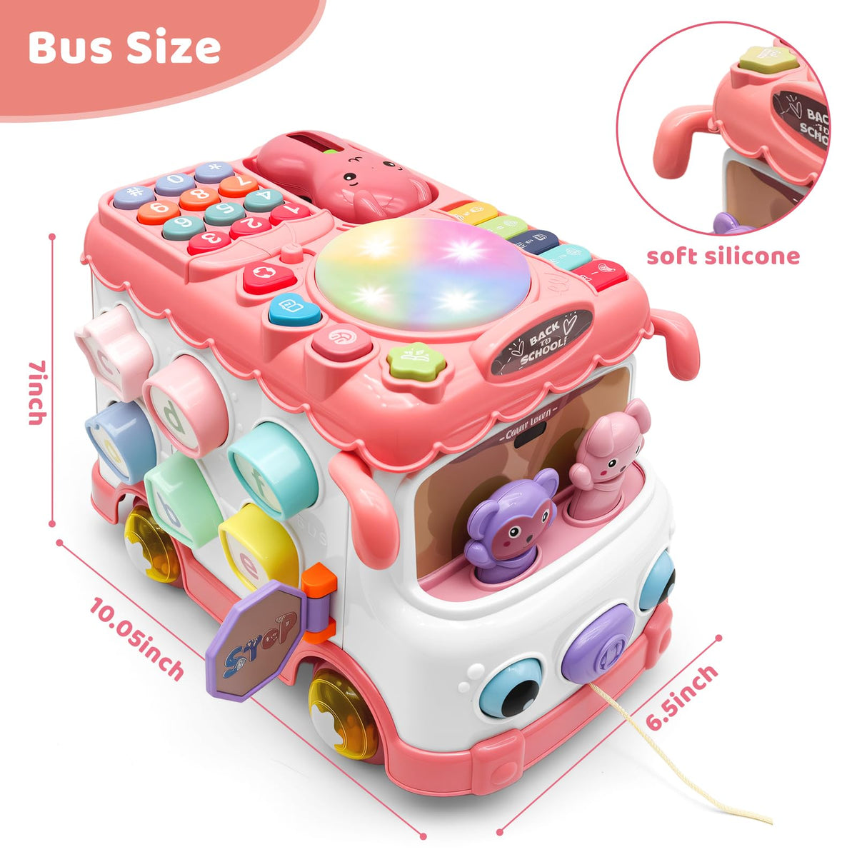 DELUTIQUE Bus Toy push-pull motion supports motor exploration
