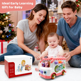 DELUTIQUE Baby Bus Toy made with safe ABS plastic and soft silicone accents