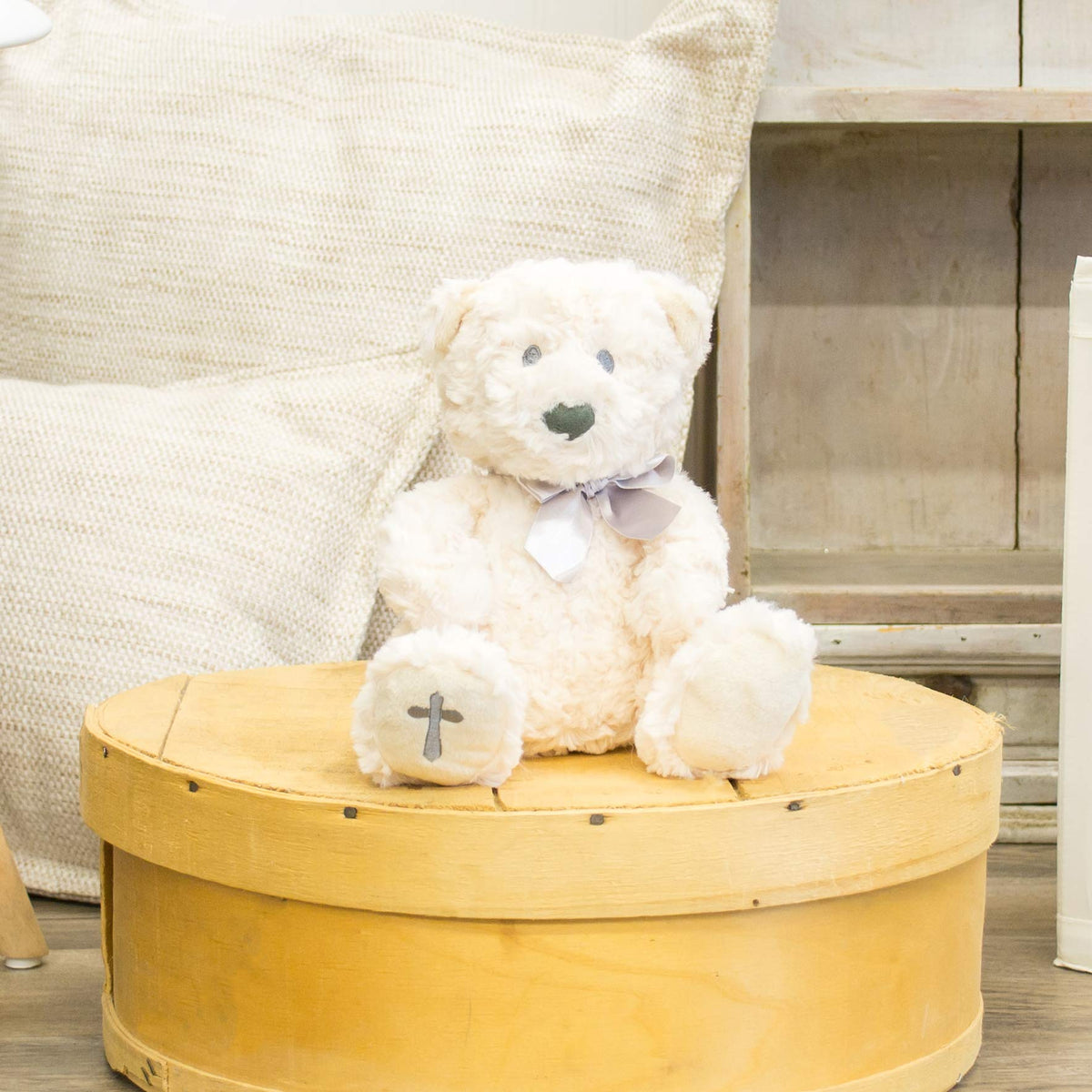 DEMDACO prayer bear with satin neck ribbon for gentle snuggles