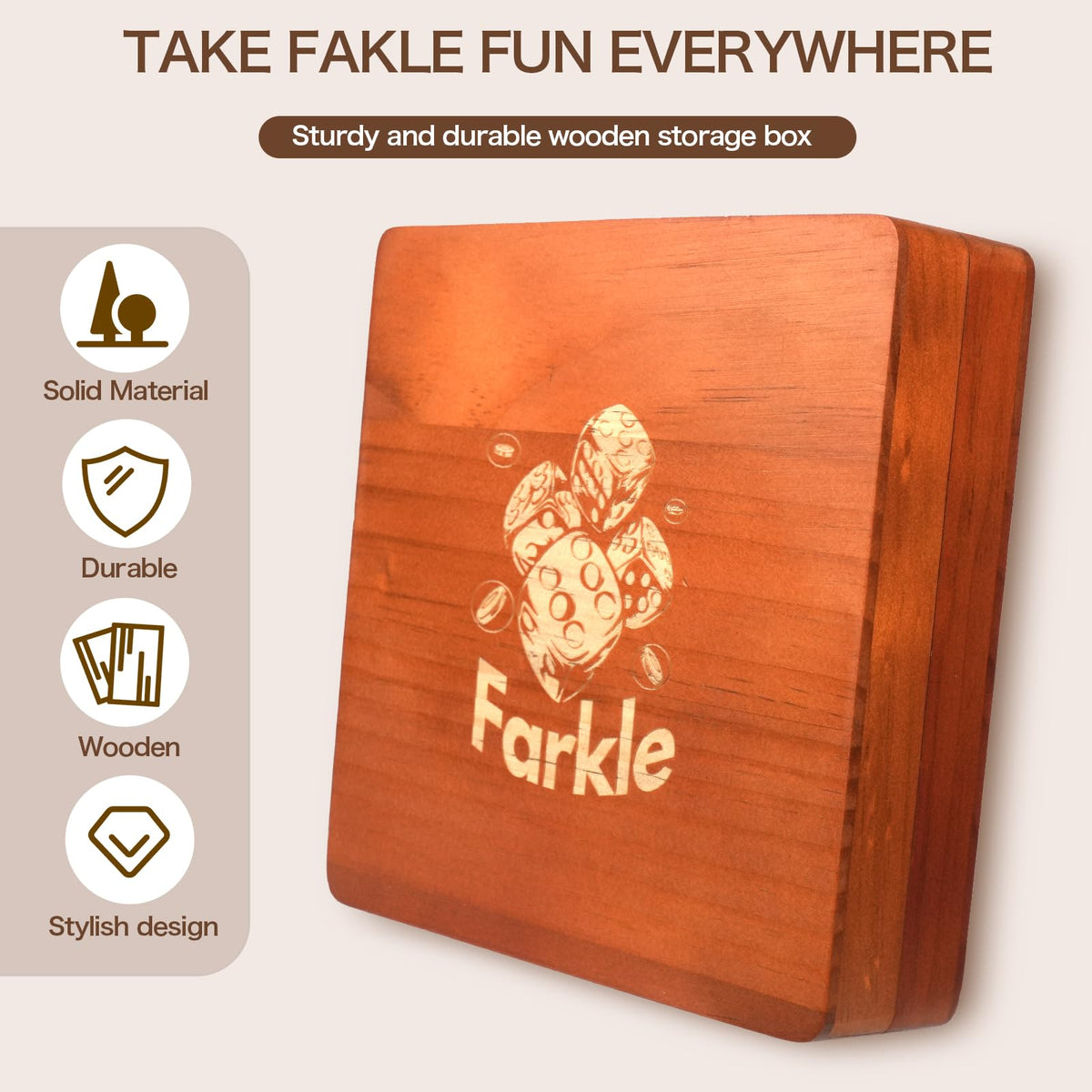 Demine Farkle classic two dice sets ready for rolling during a game night