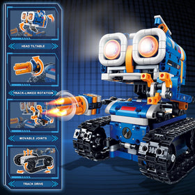 Demkia 5in1 STEM robot kit bulldozer model encourages problem-solving during builds.