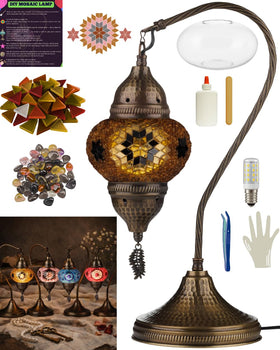 DEMMEX lamp base in brown amber, sturdy foundation for your mosaic masterpiece