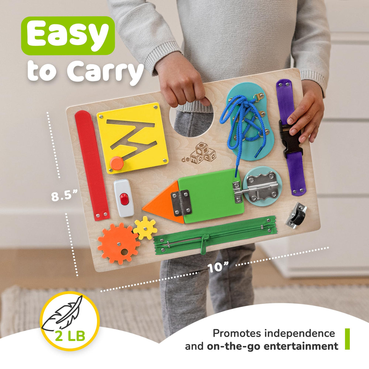 deMoca Busy Board maze challenge fosters spatial awareness and focus