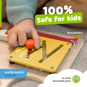 deMoca Busy Board snap button supports quick clothing adjustments