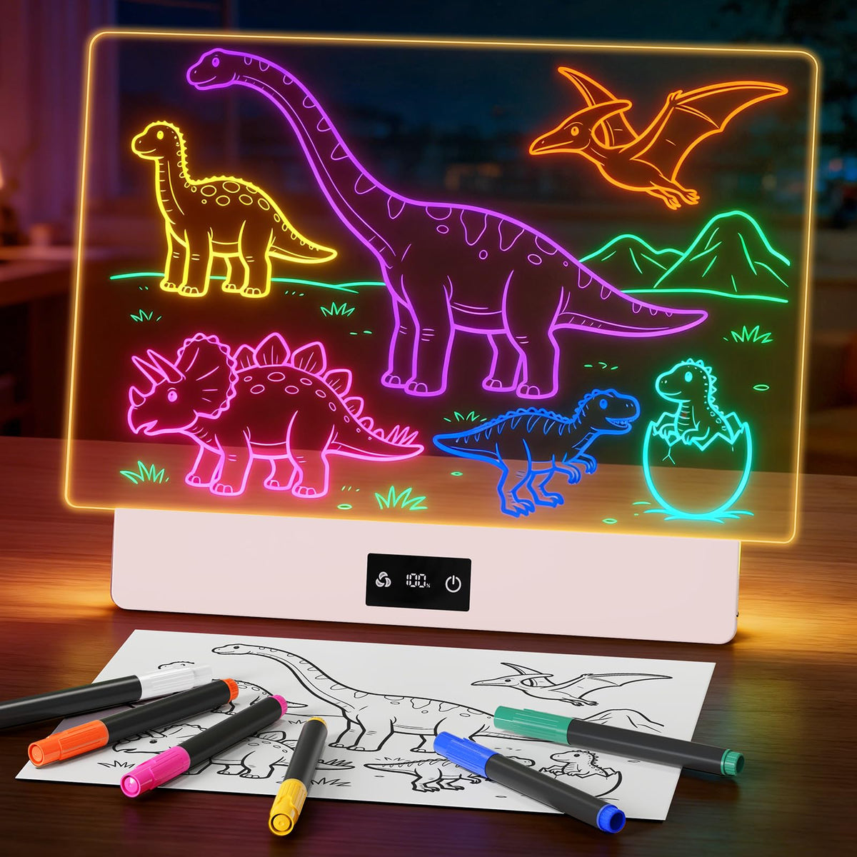Demolike LED drawing board 16 inch pink surface for large sketches and notes