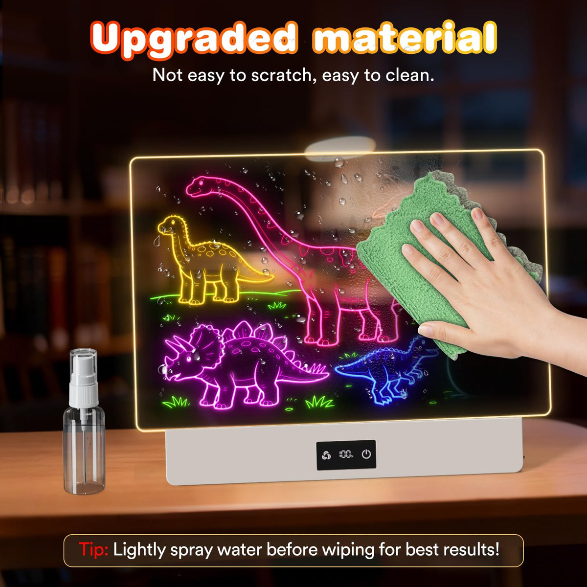 Demolike LED drawing board used as a soft ambient night light.