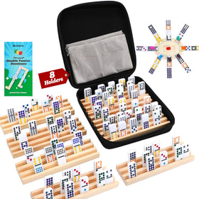 Demteric Mexican Train Dominoes double-12 tiles with clear pips for easy reading