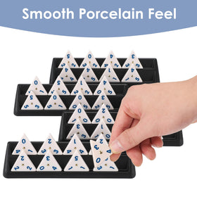 Demteric triangle domino booklet illustrating exclusive gameplay methods
