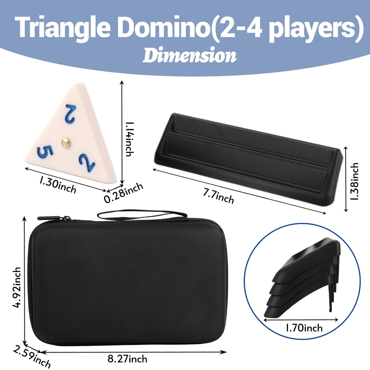 Demteric triangle domino players 2-4 ready for family strategy sessions