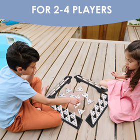 Demteric triangle domino tiles close-up highlighting sturdy, high-quality pieces