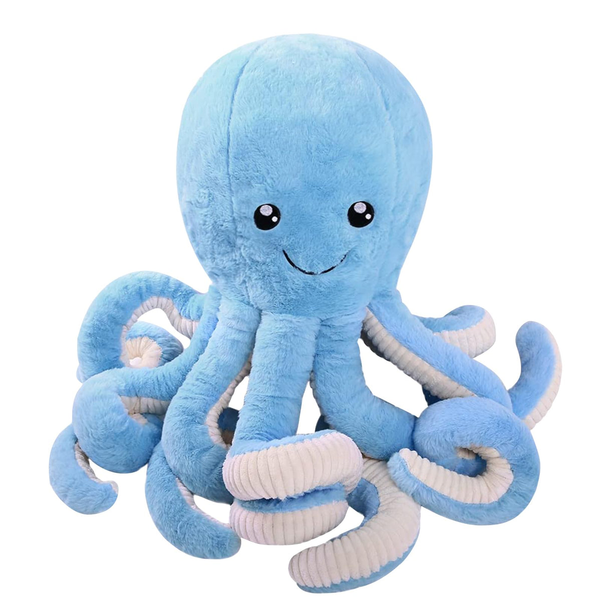 DENTRUN blue 7-inch octopus plush, soft cuddle buddy for bedtime