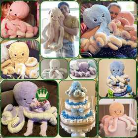 DENTRUN octopus plush with suction cup for playful display
