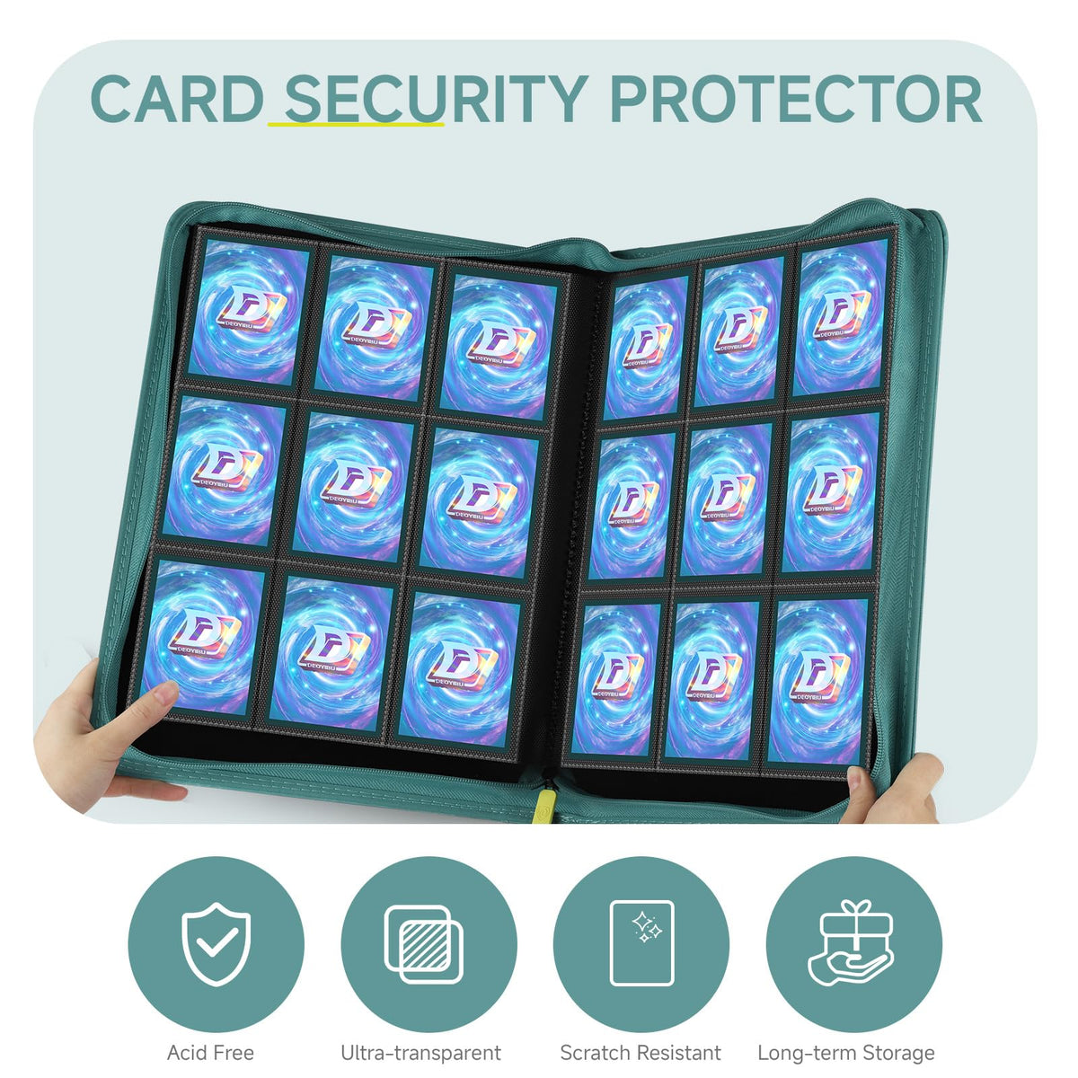Binder demonstrates wide compatibility with MTG, Yu-Gi-Oh, and sports cards