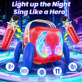 Five voice effects offer playful tones for imaginative performances.