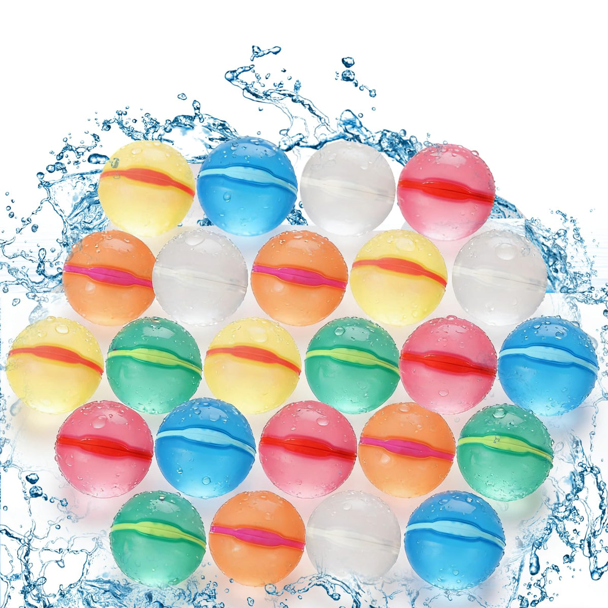 Depokest reusable water balloons pack 24 ready for durable outdoor play