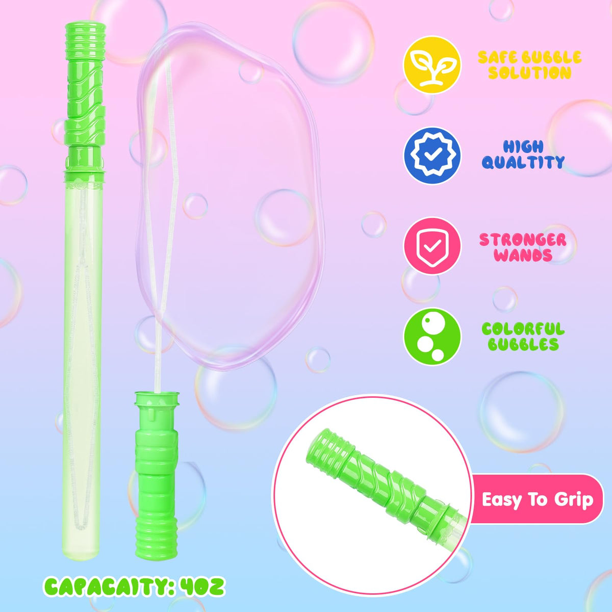 DERAYEE 14.8-inch bubble wands for outdoor play and outdoor fun.