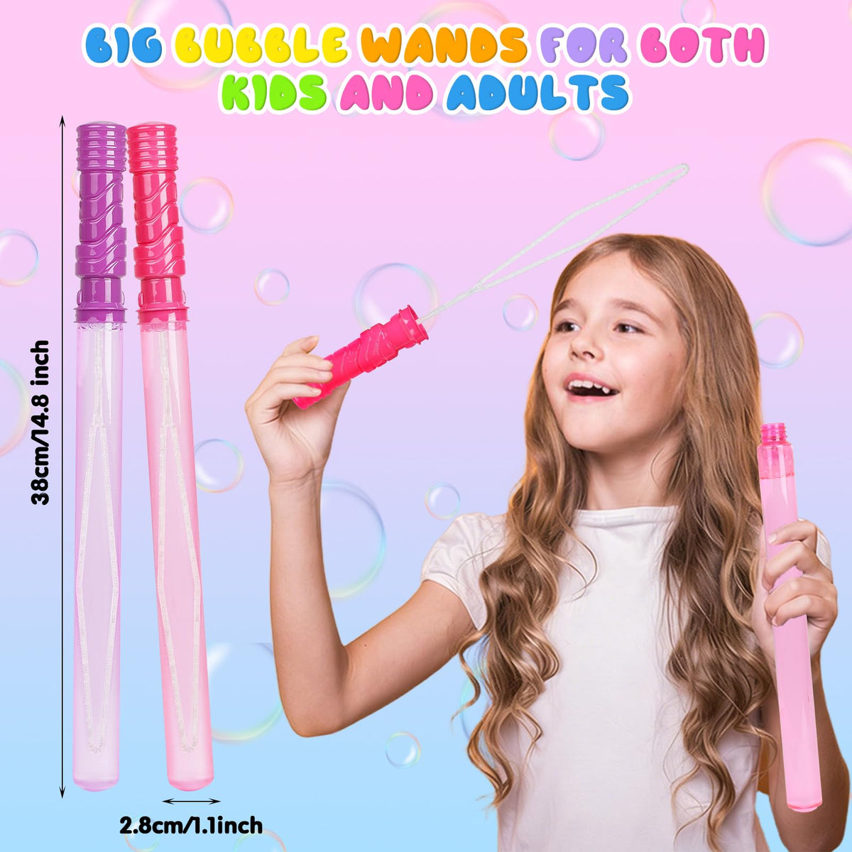 DERAYEE color-set bubble wands are safe and easy for kids.