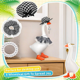 DERTE Goose wearing sunglasses demonstrates stylish desk decoration.