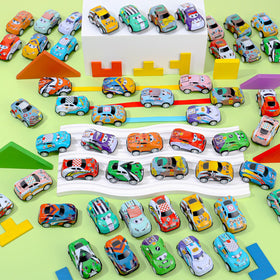 DERTE metal body mini race cars offer durable play with smooth edges.
