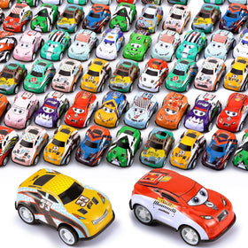 DERTE mini pull back cars set with 150 pieces in vibrant colors for party favors.