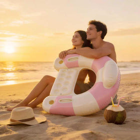 Desami foldable pool float for easy storage after use.