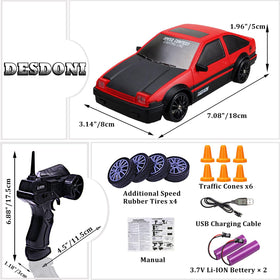Desdoni RC drift car battery pack with USB charging