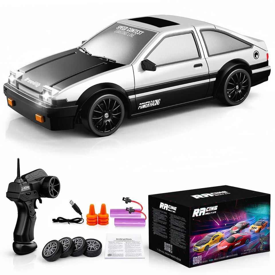 Desdoni RC drift car with front lights for night racing.