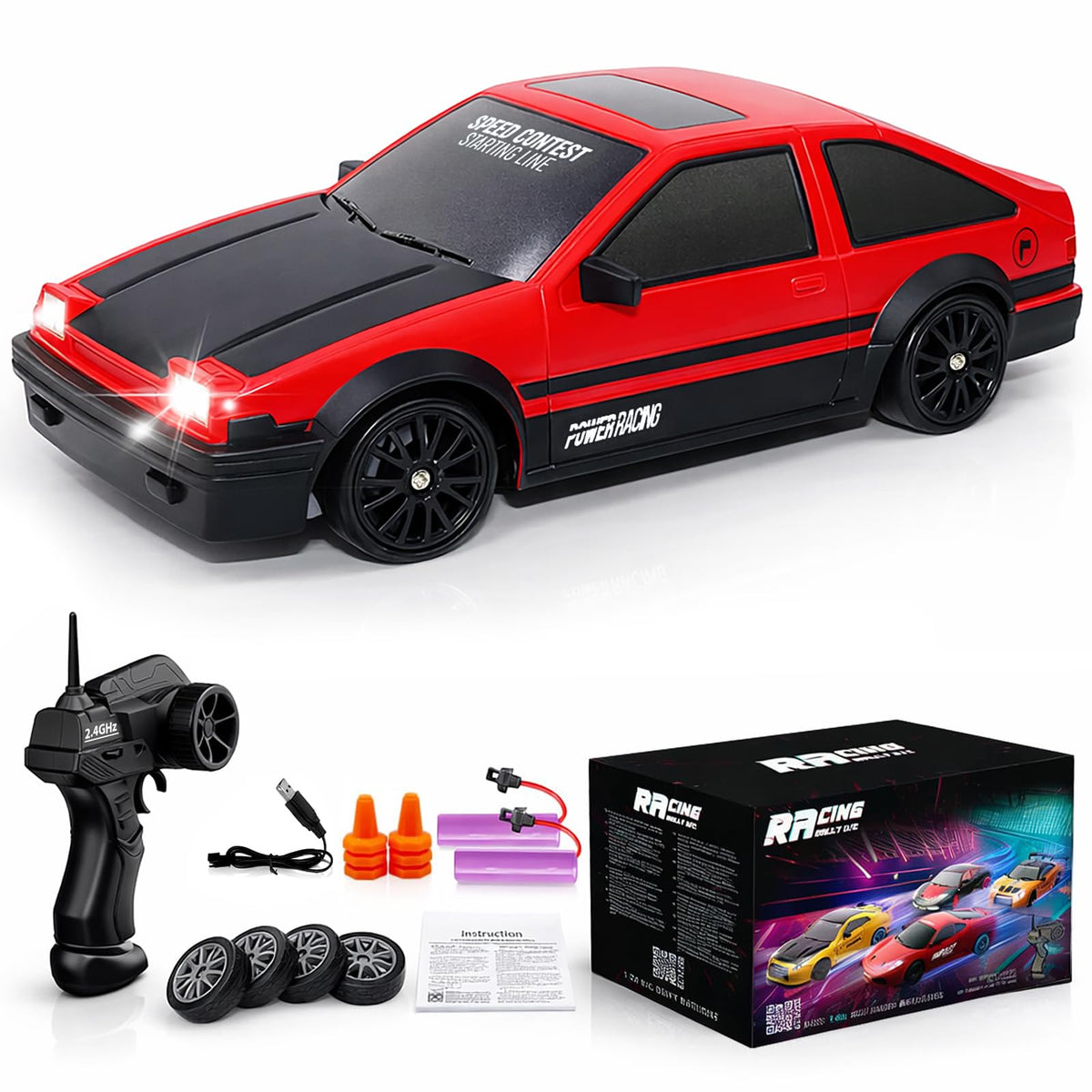 Desdoni RC drift car front lights for enhanced night driving and visibility