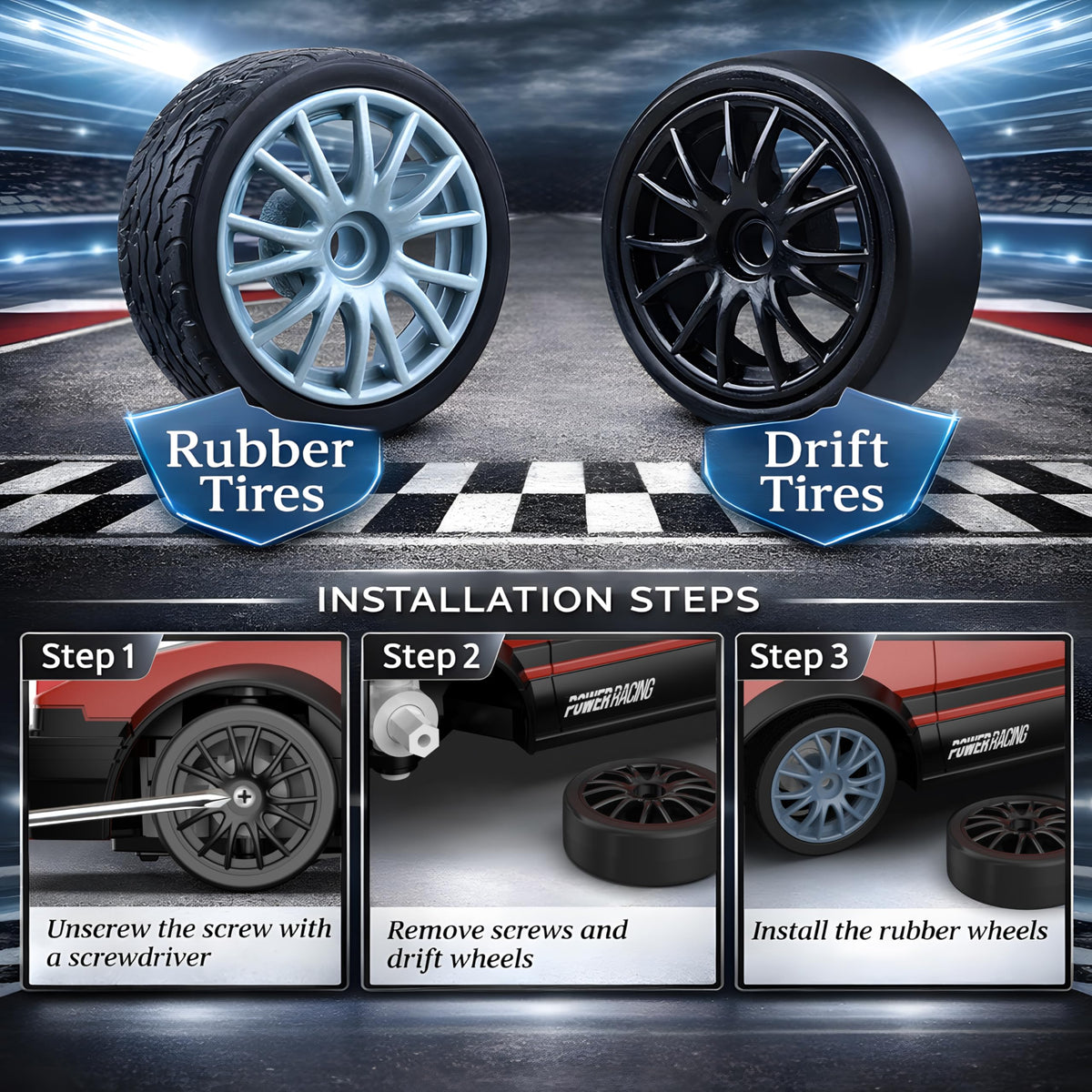 Desdoni RC drift car racing tires for strong grip