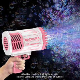 Deserthome LED bubble gun delivers colorful light-up action at dusk.