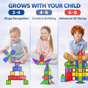 Desire Deluxe magnets building tall towers with sturdy connections for open-ended construction.