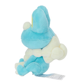 Pokémon Center Froakie plush adds charm to desks, displaying soft texture and collectible appeal.