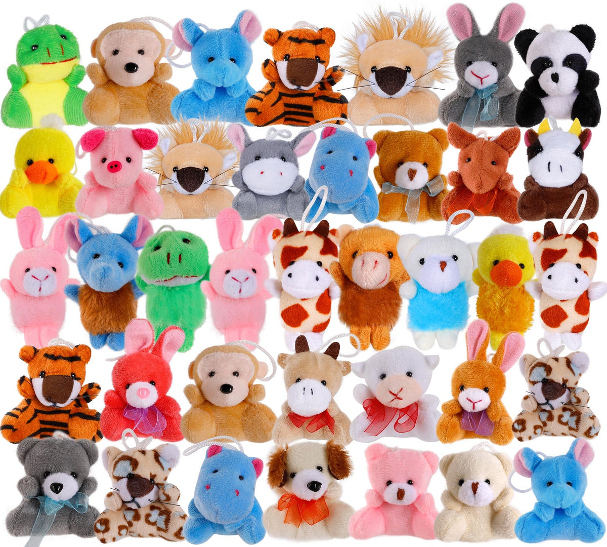 Destlife 38-pack mini plush assortment of soft animals for gifts and prizes