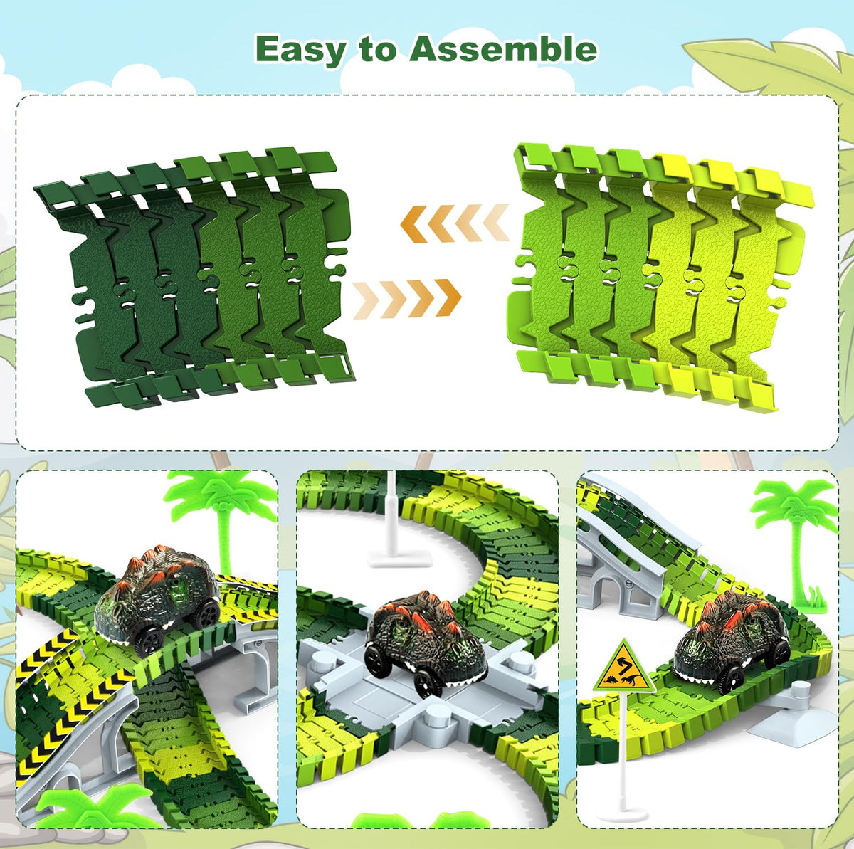 Desuccus crossroad and ramps enable varied race setups.