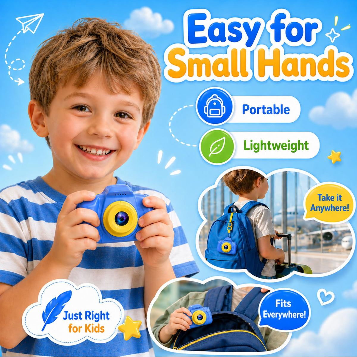 Desuccus Kids Camera makes a thoughtful gift for birthdays or holidays.