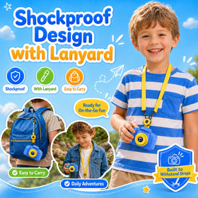 Desuccus Kids Camera comes with a lanyard for easy portability and quick access.