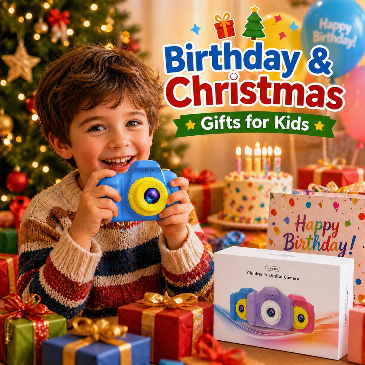 Desuccus Kids Camera is shockproof and durable for active kids and daily adventures.