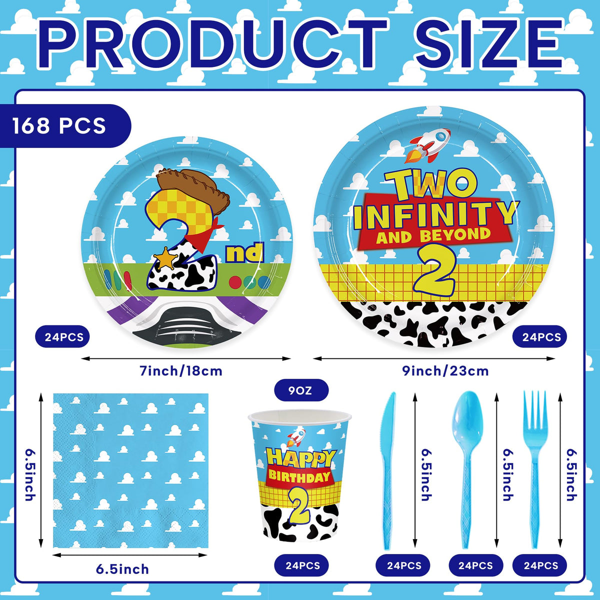 Detanpoly cartoon story 7-inch dessert plates add colorful servings for celebrations