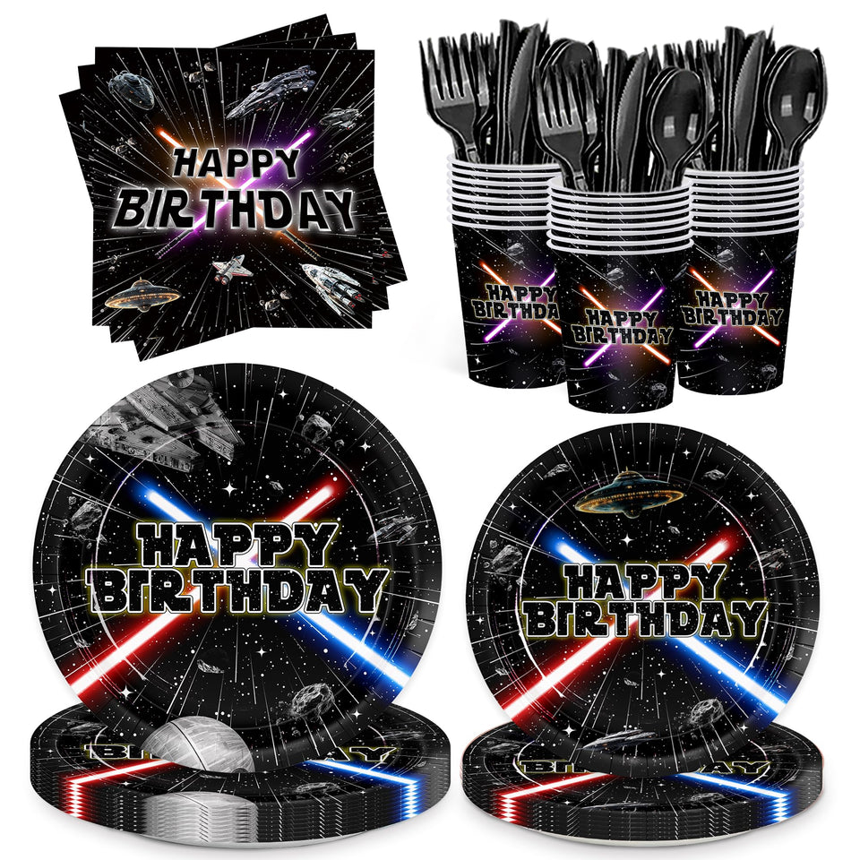 Detanpoly galaxy 9-inch plates for a quick, stylish space-themed party setup.