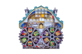Devir Orloj: apostles figures introduction for historical atmosphere and scoring variety.