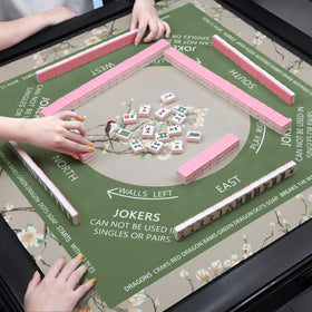 DEVPNR mahjong mat's floral design enhances table settings and gifting appeal.