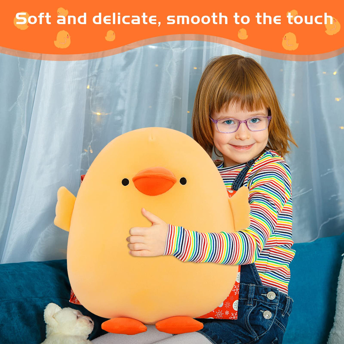 DEYI plush duck on office desk, soft support during breaks