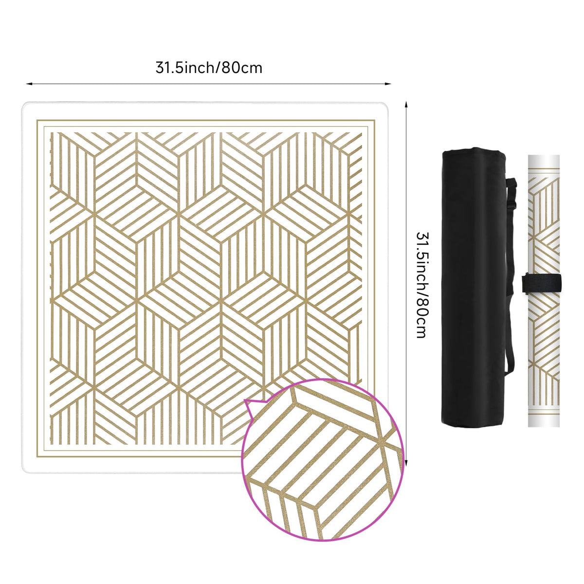 Deyimmei elastic-strap-secures-mat keeps it flat during play and easy to roll up.